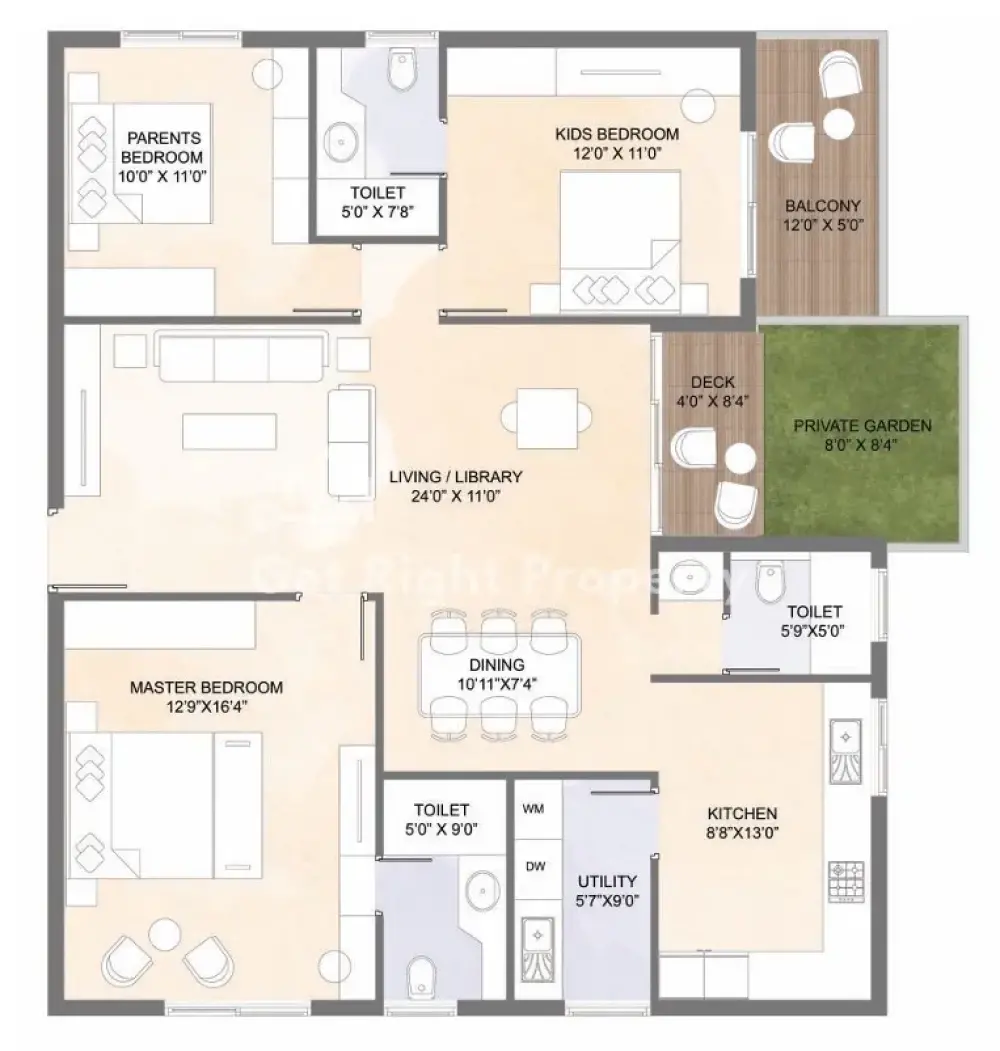 Floor Plan of Residential Listings For Sale Bengaluru Kannamangala Amogaya Adorit 3 Bhk Apartment